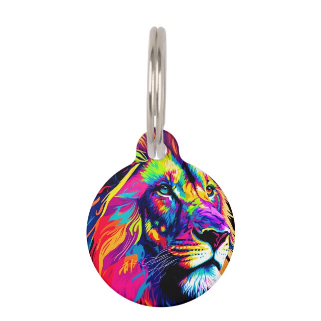 Médaillon Pour Animaux Portrait de Lion (Devant)