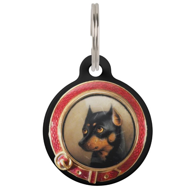 MÉDAILLON POUR ANIMAUX PORTRAITS DE CHIEN VICTORIEN MINIATURE (Devant)
