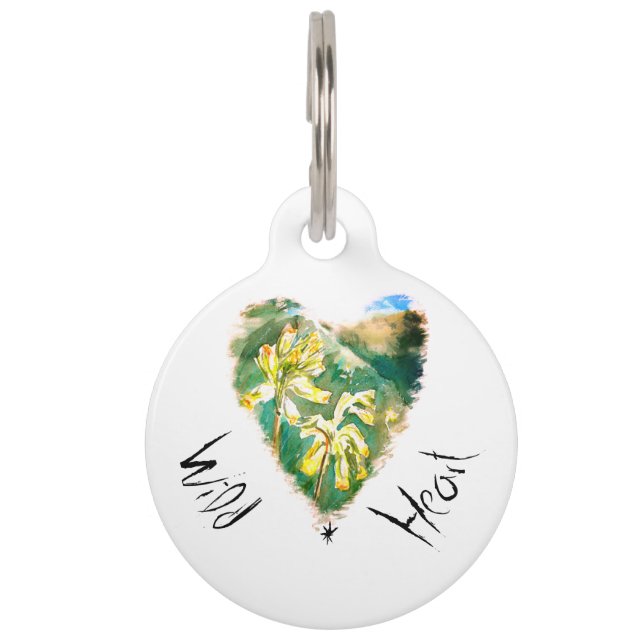 Médaillon Pour Animaux Primula jaune coeur sauvage (Devant)
