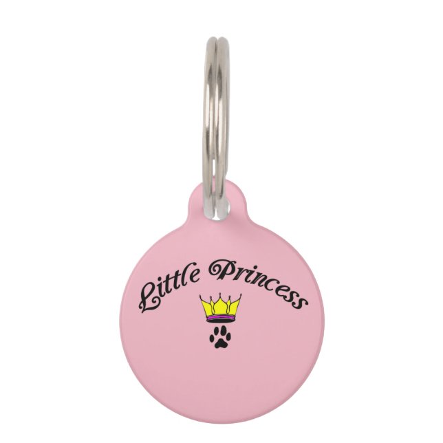 Médaillon Pour Animaux princesse d'étiquette d'animal familier petite (Dos)