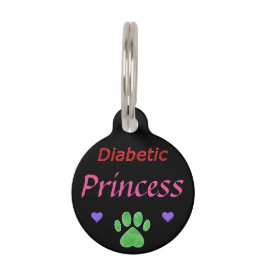 Médaillon Pour Animaux Princesse vigilante diabétique Custom
