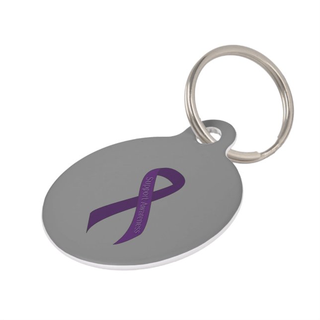 Médaillon Pour Animaux Prise en charge du ruban violet (Côté )