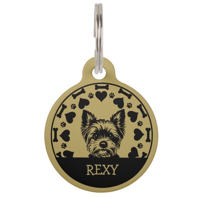 Médaillon Pour Animaux Propriétaire du chien du Yorkshire Terrier (Devant)