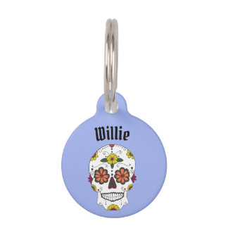 Médaillon Pour Animaux Puce de compagnie Crâne de Sucre