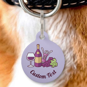 Médaillon Pour Animaux Puce de vin rouge
