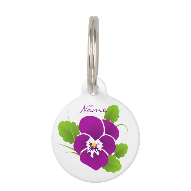 Médaillon Pour Animaux Purple Pansy Flower Thunder_Cove (Dos)