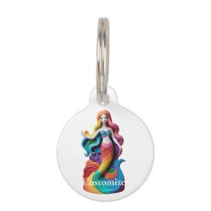 Médaillon Pour Animaux Rainbow Pride Sirène Thunder_Cove