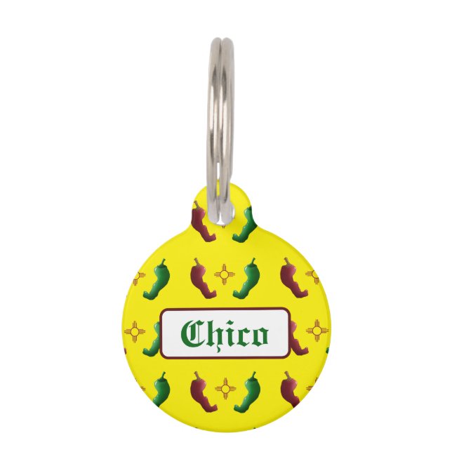 Médaillon Pour Animaux Red chile green chile zia soleil (Devant)