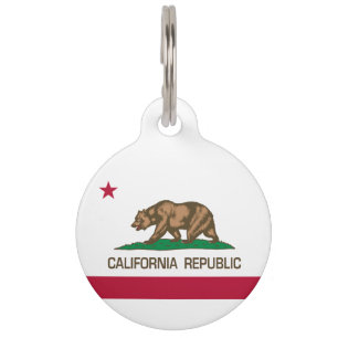 Médaillon Pour Animaux République de la Californie (drapeau d'état)