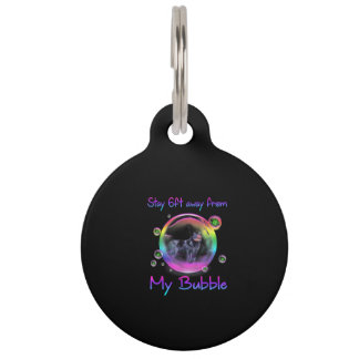 Médaillon Pour Animaux Restez à 6 pieds de ma bulle Cadeau pour chien de