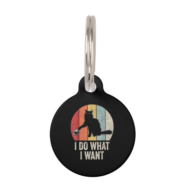 Médaillon Pour Animaux Rétro Je Fais Ce Que Je Veux Chat T-Shirt Propriét (Devant)