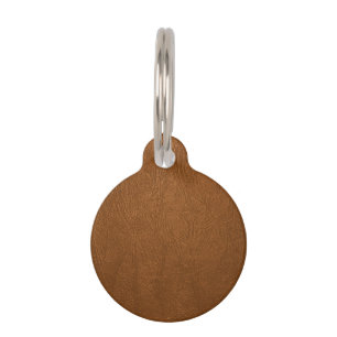 Médaillon Pour Animaux Revêtement Brown en cuir de vache