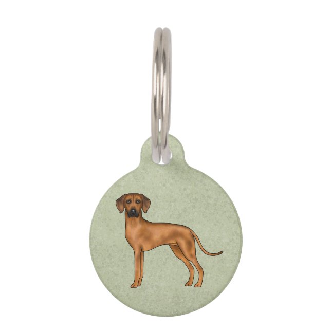 Médaillon Pour Animaux Rhodesian Ridgeback Africain Lion Chien race Green (Devant)