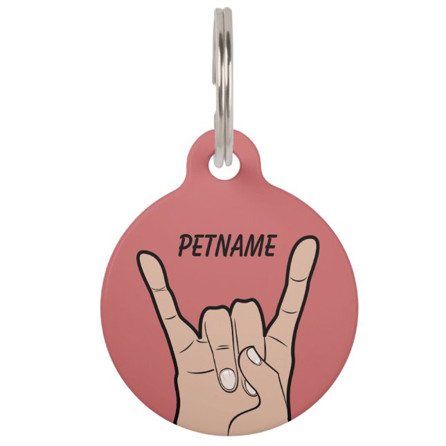 Médaillon Pour Animaux ROCHE SUR les étiquettes faites sur commande (Devant)