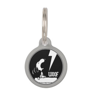 Médaillon Pour Animaux Rock Tees   Snoopy Hurle   Ajoutez Votre Nom