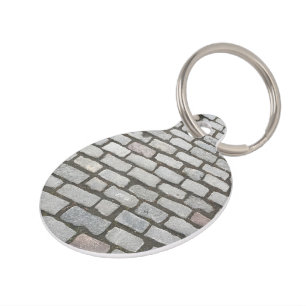 Médaillon Pour Animaux Rocky le chien gris pierre pavé brique