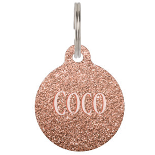 Médaillon Pour Animaux Rose Gold Nom de la Parties scintillant Take Me Ho