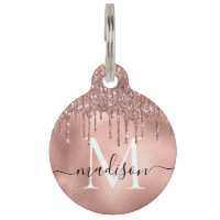 Rose métallique Monogramme Parties scintillant ros
