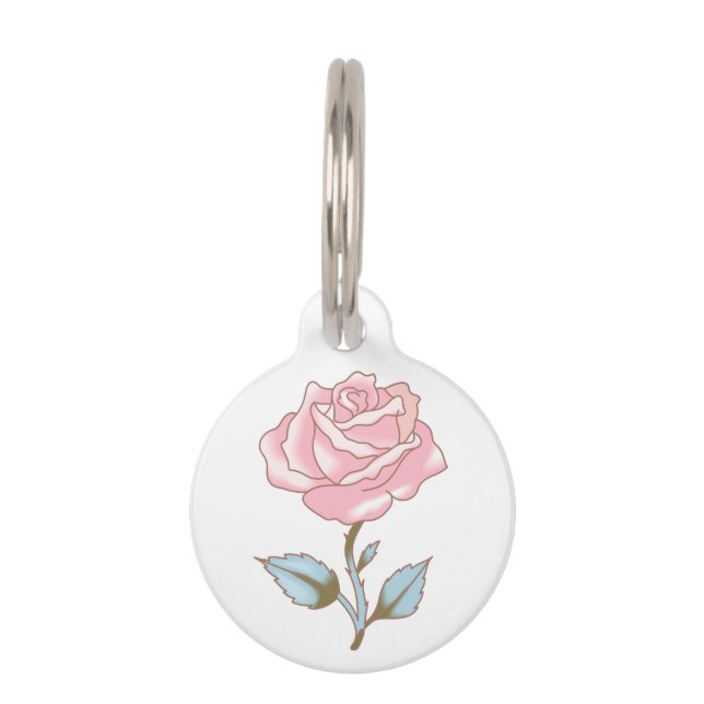 MÉDAILLON POUR ANIMAUX ROSE ROSE (Devant)