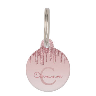 Médaillon Pour Animaux Rose Rose Gold Parties scintillant & Étincelle Mon