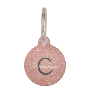 Médaillon Pour Animaux Rose Rose Gold Parties scintillant & Étincelle Mon