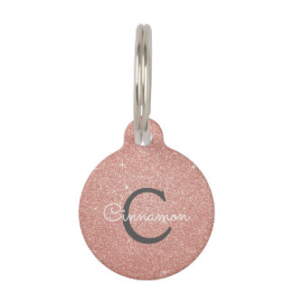 Médaillon Pour Animaux Rose Rose Gold Parties scintillant & Étincelle Mon