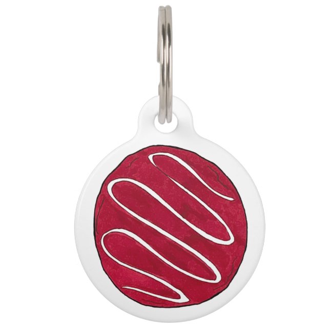Médaillon Pour Animaux Rouge Velours Cuisine Crème Fromage Frosting Foin (Devant)