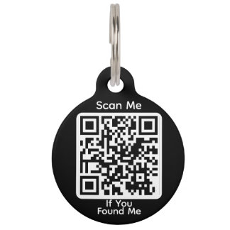 Médaillon Pour Animaux Round PetID Tag for OzWellPet App Owners - Black