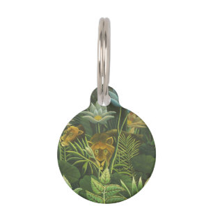 Médaillon Pour Animaux Rousseau Tropical Jungle Lion Peinture