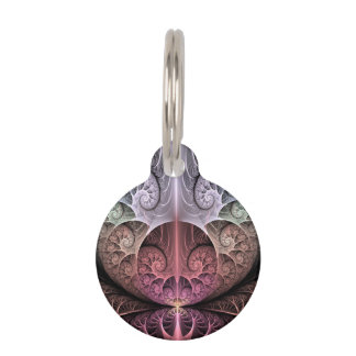 Médaillon Pour Animaux Rythme cardiaque, art fractal de fantaisie surréal