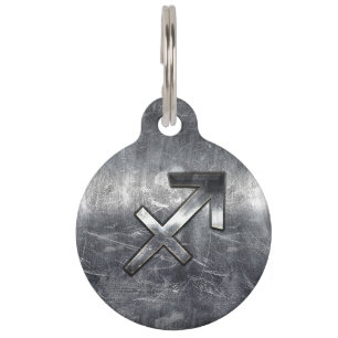 Médaillon Pour Animaux Sagittarius Zodiac Silver Distour Steel look