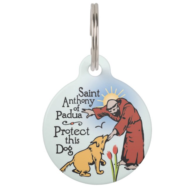 Médaillon Pour Animaux Saint Antoine de Padoue, Protégez Ce Chien, médail (Devant)