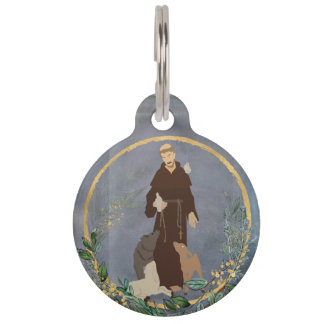 Médaillon Pour Animaux Saint François d'Assisi Gold Botanical Pet Protect