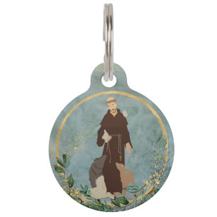 Médaillon Pour Animaux Saint François d'Assisi Jade Gold Protecteur pour