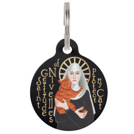 Médaillon Pour Animaux Saint Gertrude de Nivelles, Protecteur des Chats