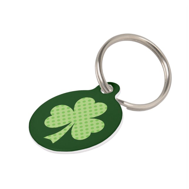 Médaillon Pour Animaux Saint-Patrick shamrock Pois (Côté )