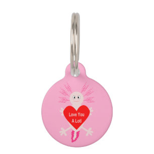 Médaillon Pour Animaux Saint-Valentin Amour Coeur Axolotl Personnalisé