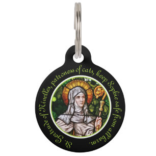 Médaillon Pour Animaux Sainte Gertrude de Nivelles Personnalisé