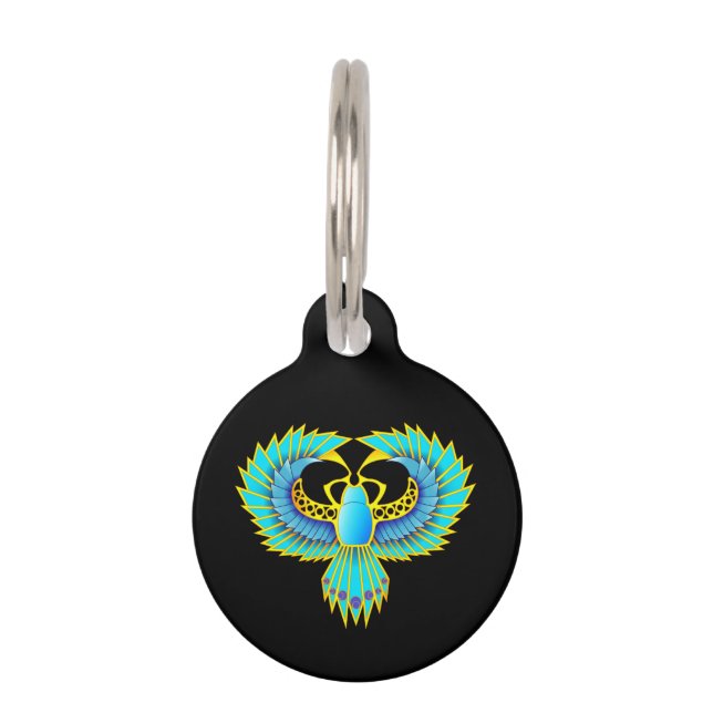 Médaillon Pour Animaux Scarab bleu (Devant)