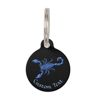 Médaillon Pour Animaux Scorpion bleu