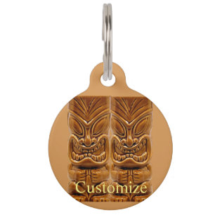 Médaillon Pour Animaux Sculpture Tiki en or Thunder_Cove