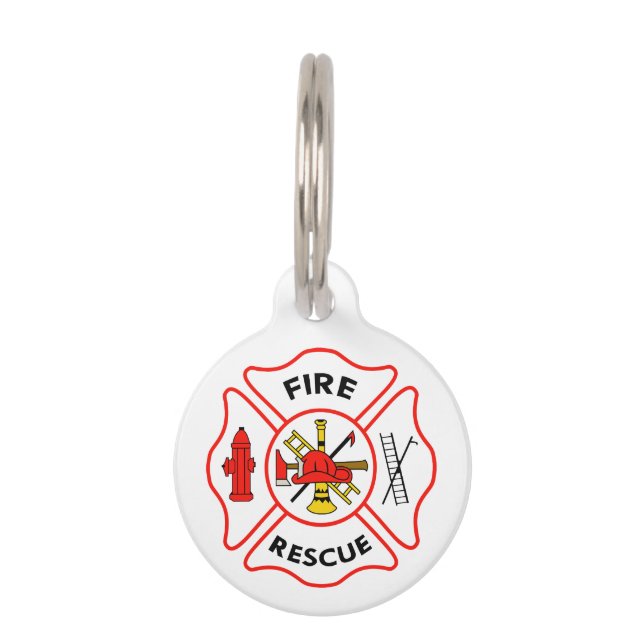 Médaillon Pour Animaux Secourt incendie (Devant)