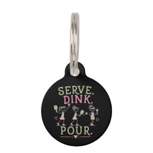 Médaillon Pour Animaux Servir Dink Verser Pickleball Humour Amusement Spo