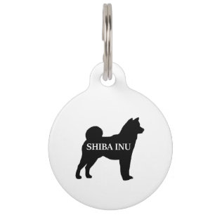 Médaillon Pour Animaux Shiba Inu nom silo noir