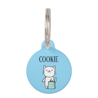 Médaillon Pour Animaux Shopping Cat Pesonalized