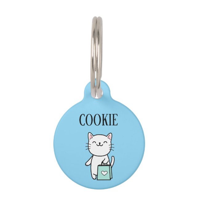 Médaillon Pour Animaux Shopping Cat Pesonalized  (Devant)