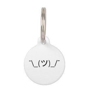 Médaillon Pour Animaux Shrug Emoticon —\_(ツ)_/ Afficher le Kaomoji japona