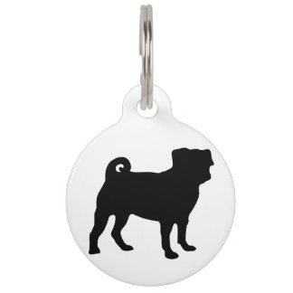 Médaillon Pour Animaux Silhouette Carlin noir - Design vectoriel simple