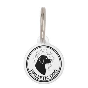 Médaillon Pour Animaux Silhouette de chien noir Alerte chien épileptique