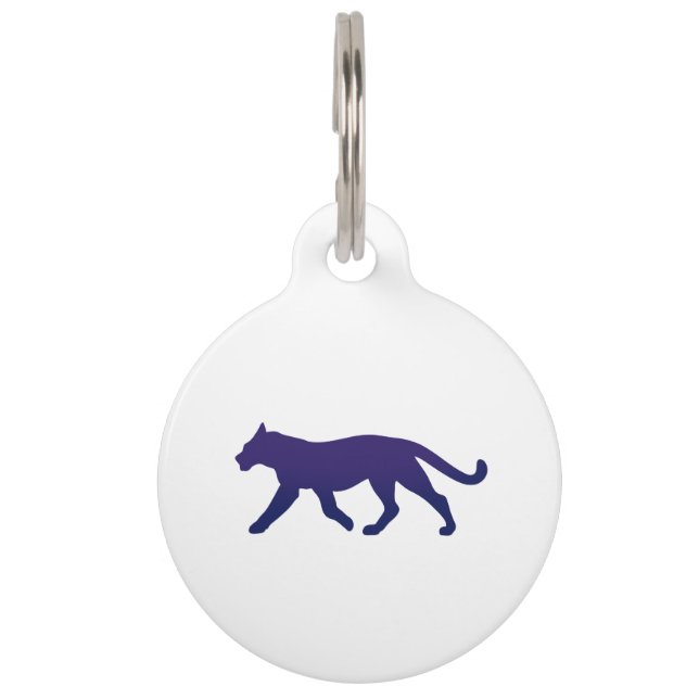 Médaillon Pour Animaux Silhouette de panthère violette - Choisir le colo  (Devant)